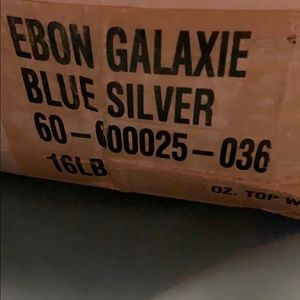 Undrilled ebon galaxie blue silver bowling ball